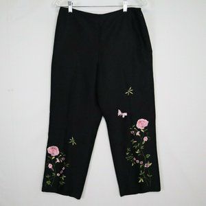 NWOT! ANN TAYLOR Silk Pants Floral Print BUTTERFLY Dress Slacks